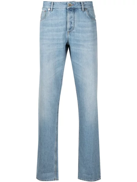 Jeansy straight leg Brunello Cucinelli niebieskie
