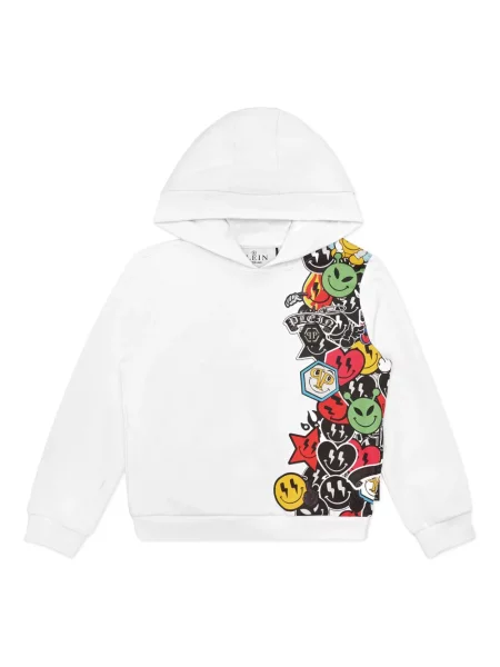 Bluza z kapturem dziecięca Philipp Plein biała