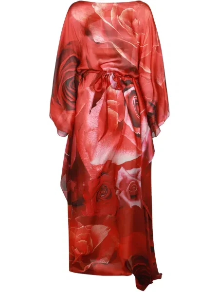 Rochie Roberto Cavalli de mătase cu imagine de costum roșu