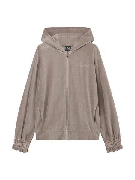 Bluza z kapturem Emporio Armani z kapturem beżowa