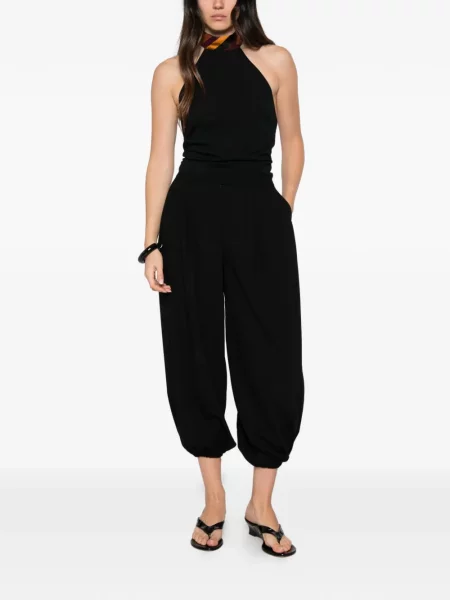 Top Pucci de mătase cu gât halter negru