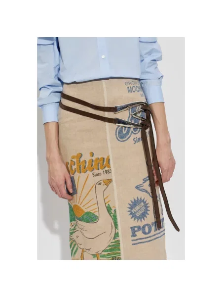 Pasek Moschino zamszowy brązowy