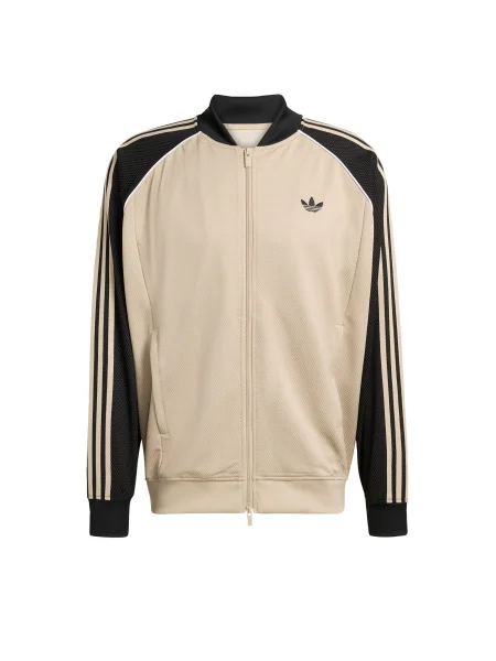 ADIDAS ORIGINALS Gornji dio trenirke LOOSE MESH TRACK bež / crna / vuneno bijela