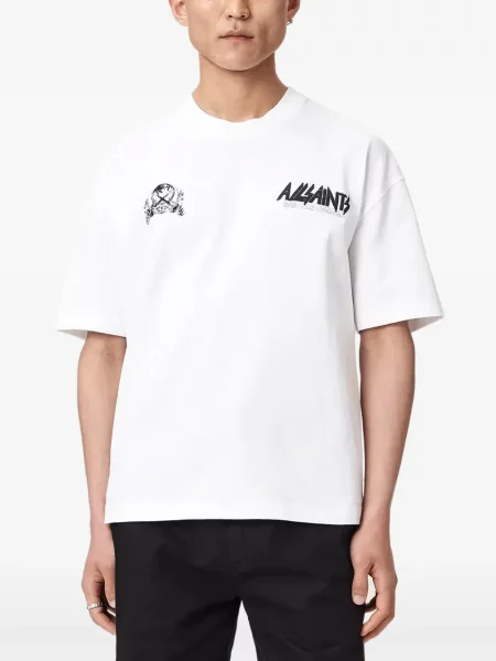 Tricou Allsaints cu imagine alb