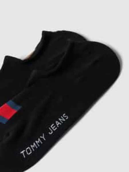 Skarpetki stopki z nadrukiem z logo w zestawie 2 szt. Tommy Hilfiger czarne