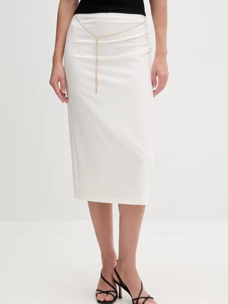 HUGO spódnica z rozcięciem z wiskozą Ratsa beżowa