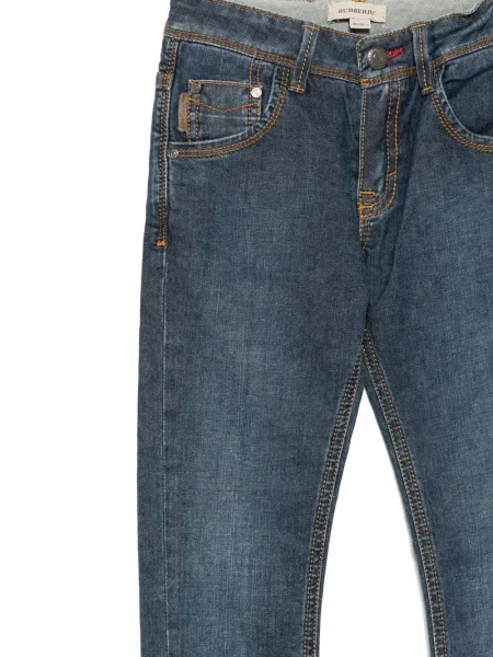 Jeansy straight leg dziecięce Burberry niebieskie