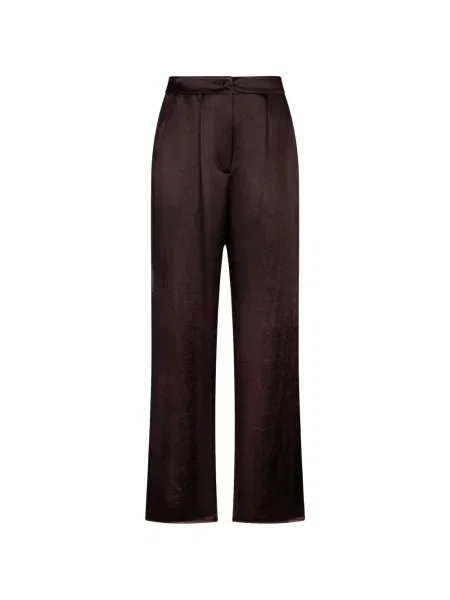 Pantaloni Liu Jo din satin cu crăpătură maro