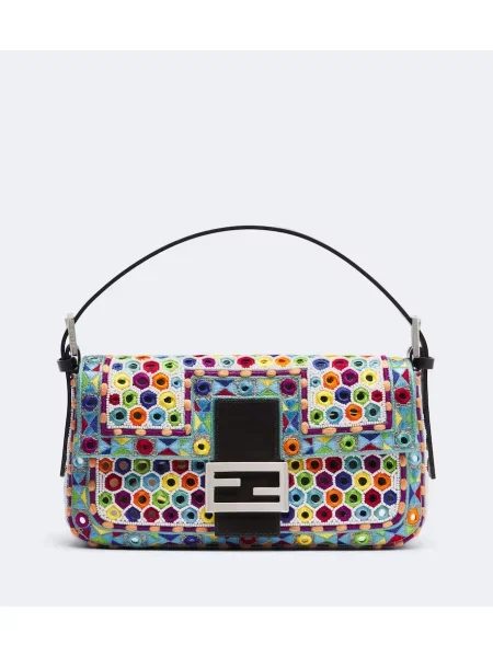Geantă tip baghetă Fendi cu broderie