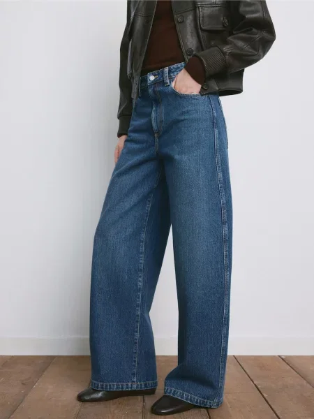 Широкі джинси MANGO синій
