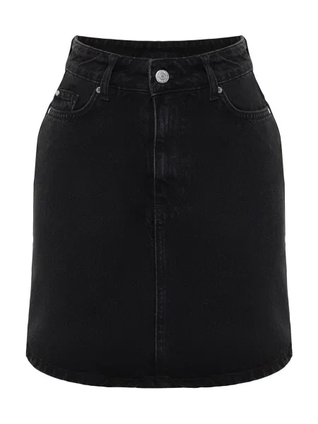 Denim krilo Trendyol z visokim pasom črna