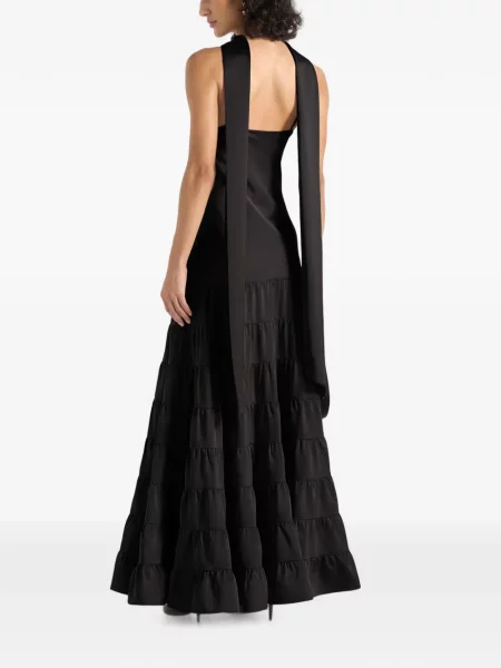 Cu centură rochie maxi Manière De Voir din satin negru