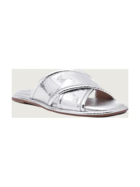Michael Kors De piele șlapi GIDEON argintiu