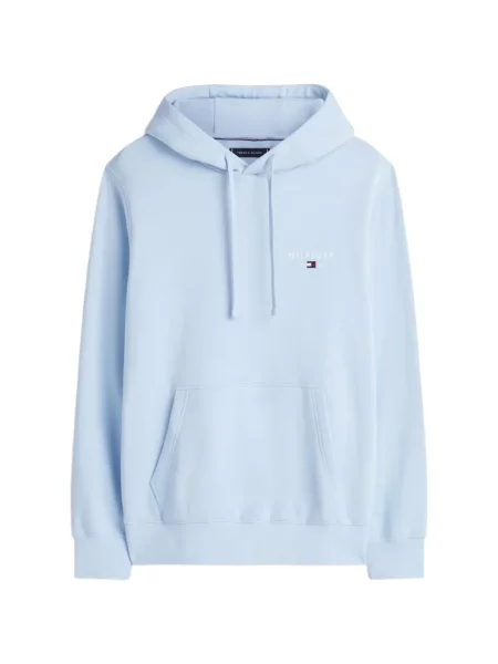 Hanorac cu glugă Tommy Hilfiger cu autograf cu cordon albastru