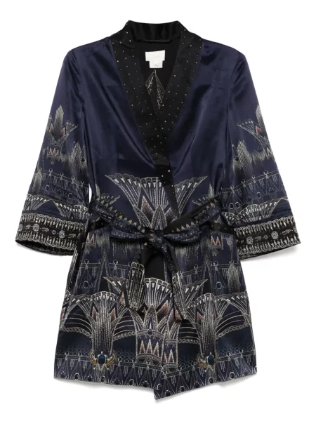 Gulerat pijama geacă Camilla albastru