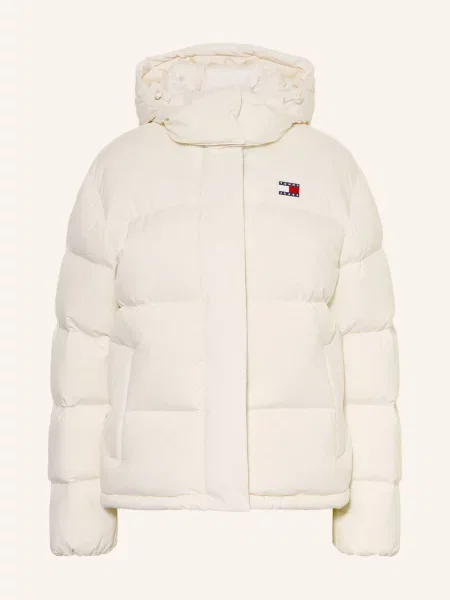 Tommy Jeans Péřové Bundy S Odnímatelnou Kapucí bílá