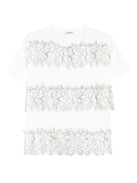 Tricou Parlor din dantelă alb