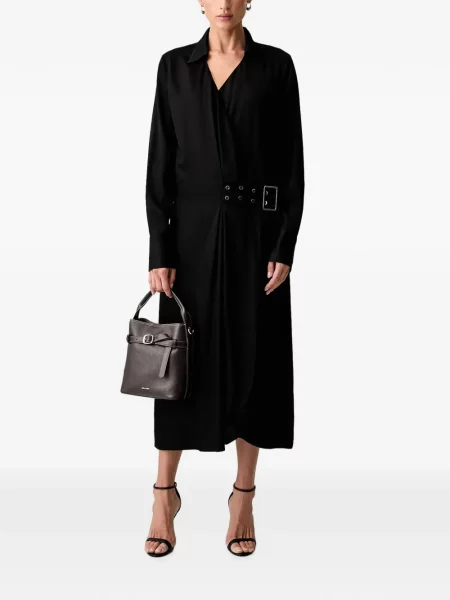Cu centură rochie midi Trussardi plic negru