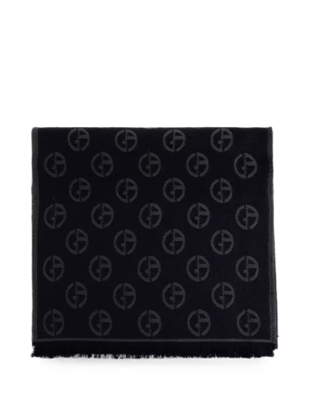 Fular Giorgio Armani cu franjuri albastru