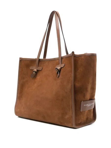 Geantă shopper Gianni Chiarini din piele de căprioară maro