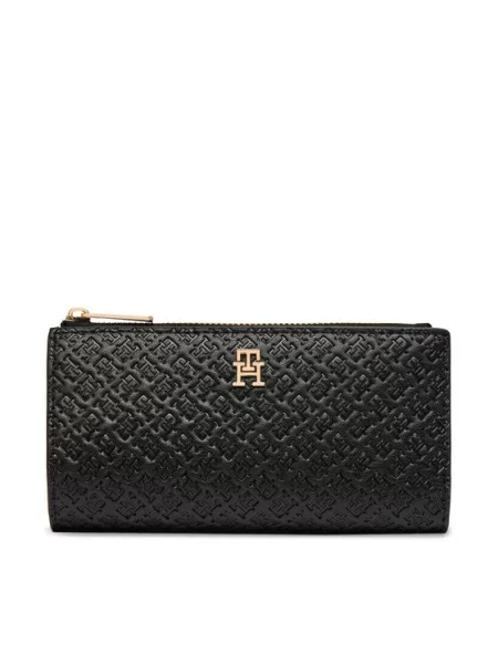 Tommy Hilfiger Portfel Th Icon Long Bifold Mono czarny