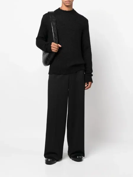 Megztinis Jil Sander apvaliu kaklu juoda