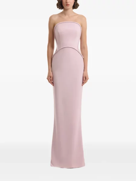 Rochie maxi Gemy Maalouf fără bretele roz