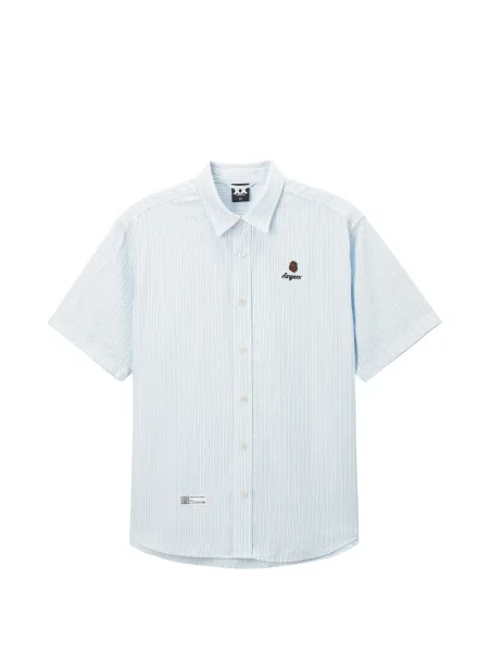 Риза Fingercroxx бродирана на райета синьо