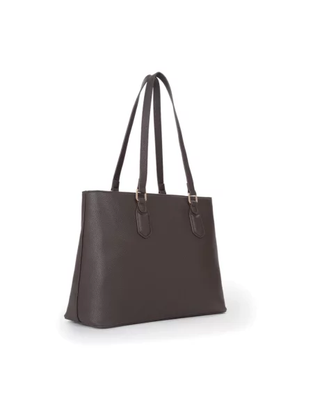 Torba shopper z detal z logo model BRIXTON' Valentino Bags brązowa