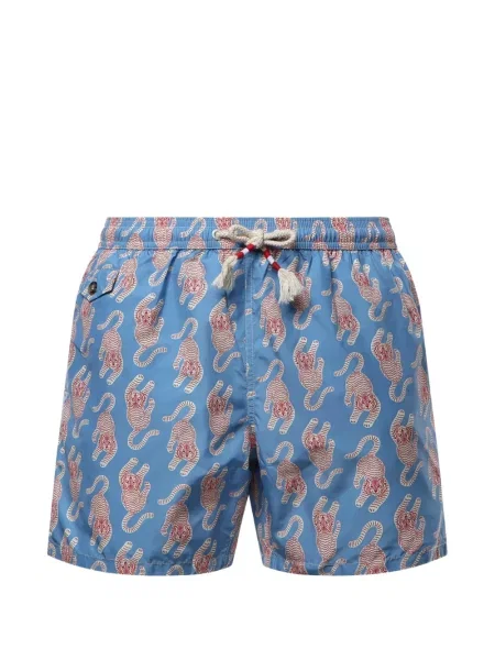 Slip de baie Mc2 Saint Barth cu imagine cu dungi de tigru albastru