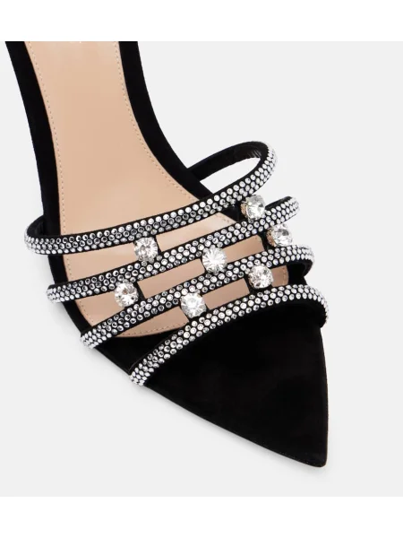 Semišové mules Gianvito Rossi čierna