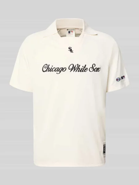 Koszulka polo o kroju relaxed fit z wyhaftowanym logo Champion beżowa