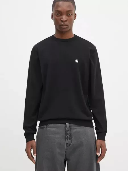 Carhartt WIP pulover de lana Madison Sweater light negru