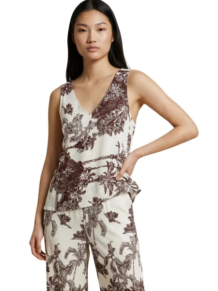 Bluză Artigli cu model floral maro