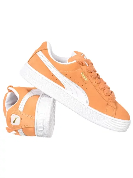 Pantofi Puma din piele de căprioară alb