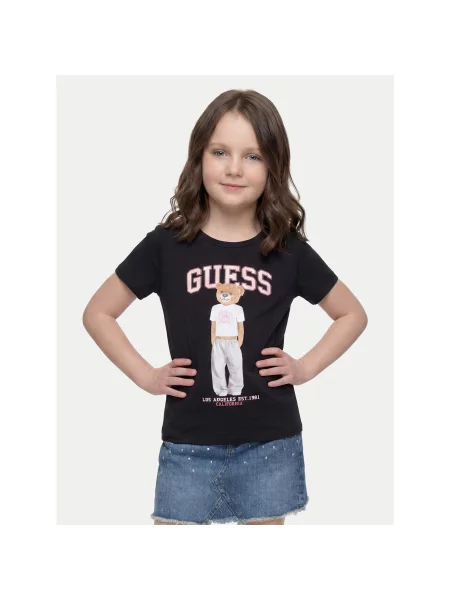 Guess T-Shirt Regular Fit μαύρο