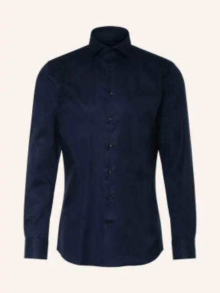 Profuomo Koszula O Kroju Slim Fit blau granatowa