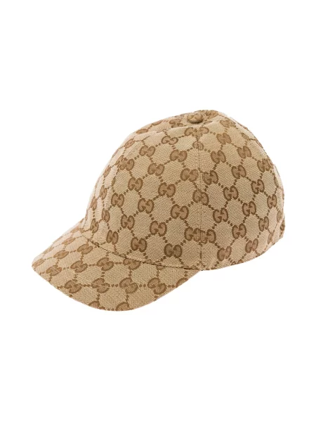 Czapka z daszkiem Gucci płócienna beżowa