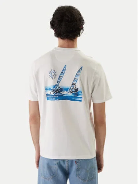 Guess majica za muškarce od pamuka s elastanom North Sails bijela