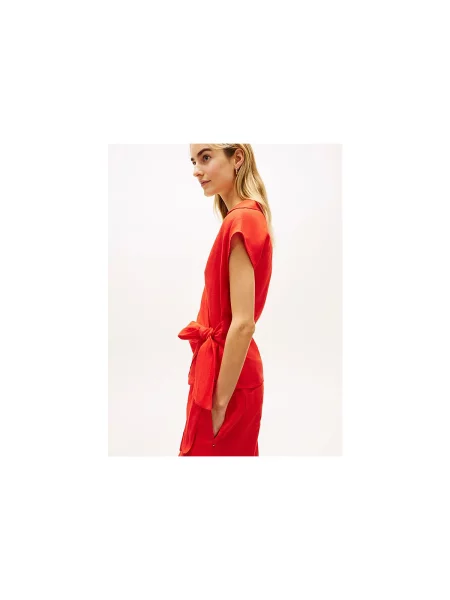 Bluză Tommy Hilfiger de in roșu