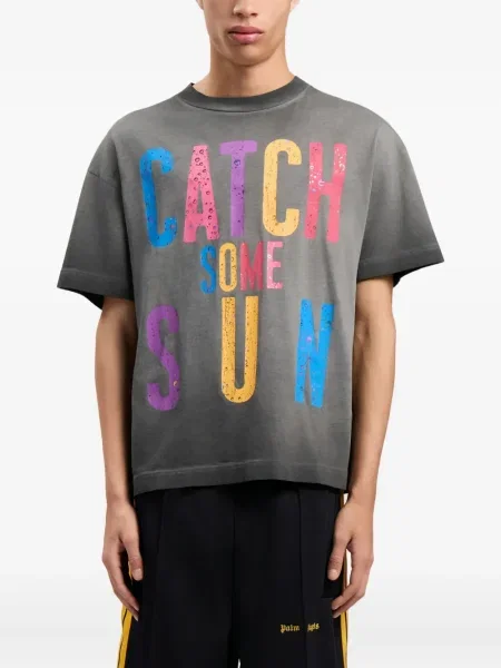 Tricou Palm Angels cu imagine gri