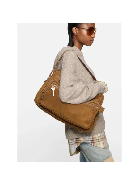 Torebka Acne Studios zamszowa brązowa