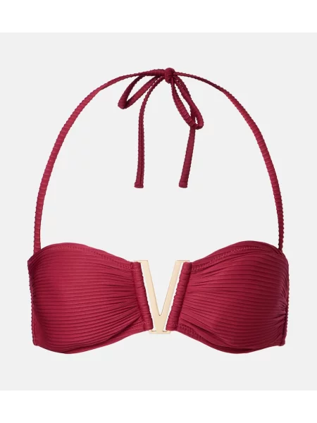 Bikini Heidi Klein cu gât halter bordo