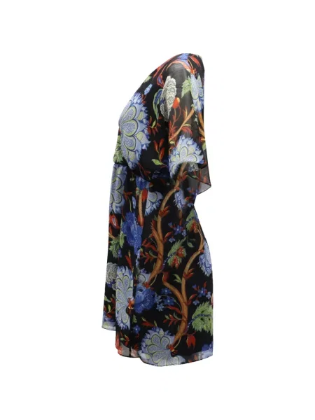 Gėlėtas raštuotas plisuotas suknele Alice + Olivia juoda