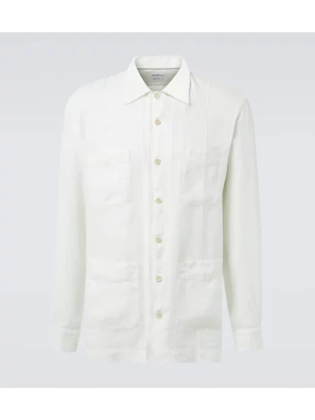 Lanena košulja Brunello Cucinelli bijela