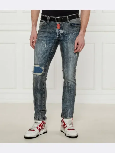 Philipp Plein Blugi Hexagon | Straight fit gri