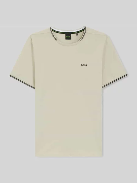 T-shirt o kroju regular fit z mieszanki bawełny model TAUL' Hugo beżowa