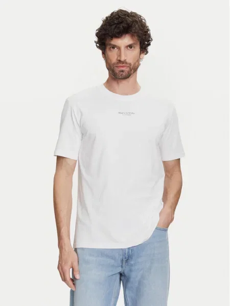 T-shirt o kroju regular fit z czystej bawełny Marc O'polo biała