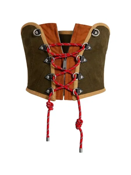 Top Dsquared2 din dantelă verde