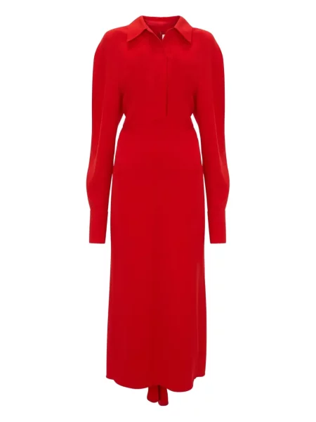 Rochie maxi Victoria Beckham până la genunchi de costum roșu